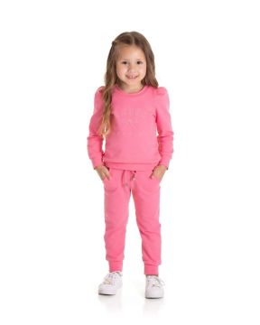 Conjunto Primeiros Passos Blusa e Calça Jogger Moletinho com Elastano Menina TMX