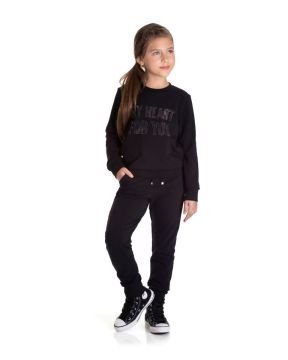 Conjunto Infantil Blusa My Heart e Calça Jogger Moletinho com Elastano Menina TMX