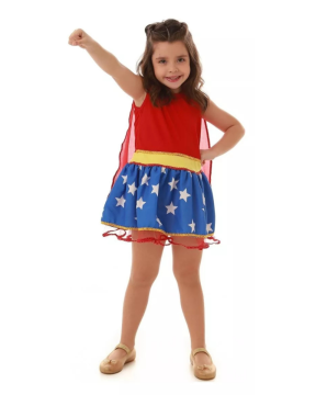 Fantasia Infantil Mulher Maravilha Menina Muvilê