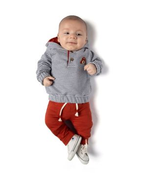 Conjunto Bebê Blusa Listras e Calça Moletom Menino TMX