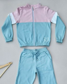 Conjunto Infantil Jaqueta Love e Calça Jogger Moletom Menina TMX