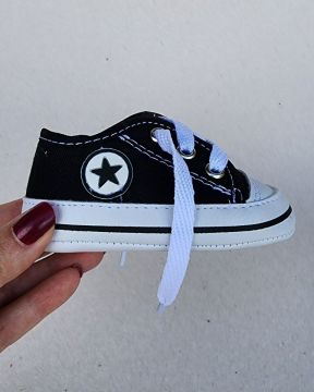 Tênis Bebê Estrelinha Preto