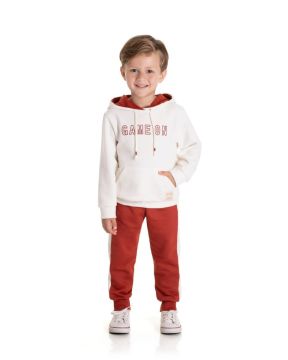 Conjunto Primeiros Passos Blusa Game On e Calça Jogger Moletom Menino TMX