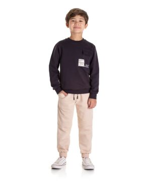 Conjunto Infantil Blusa For Modern Boys e Calça Jogger Moletom Menino TMX