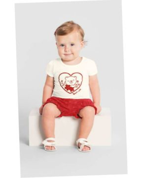 Conjunto Bebê Blusa Ursinho e Shorts Menina Brandili