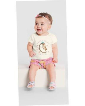 Conjunto Bebê Blusa Hello Sweet e Shorts Menina Brandili